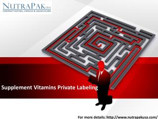 Supplement Vitamins Private Labeling