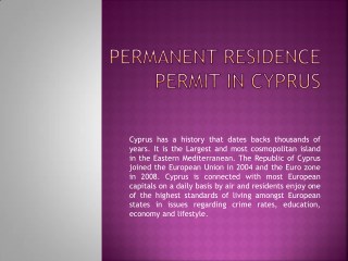 Permanent Residence Permit in Cyprus