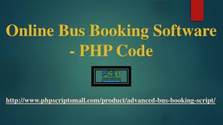 Online Bus Booking Software | PHP code