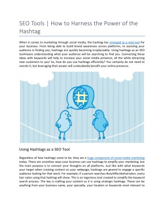 SEO Tools | How to Harness the Power of the Hashtag