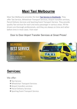 Maxi Taxi Melbourne
