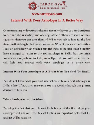 Interact With Your Astrologer in A Better Way