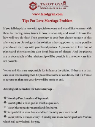 Tips For Love Marriage Problem