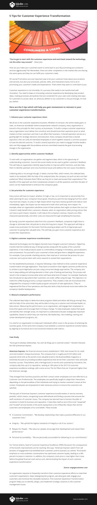 5 Tips for Customer Experience Transformation