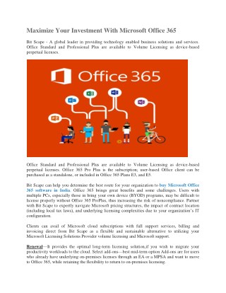 Maximize Your Investment With Microsoft Office 365