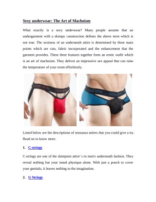 Skimpy underwear: The Art of Machoism