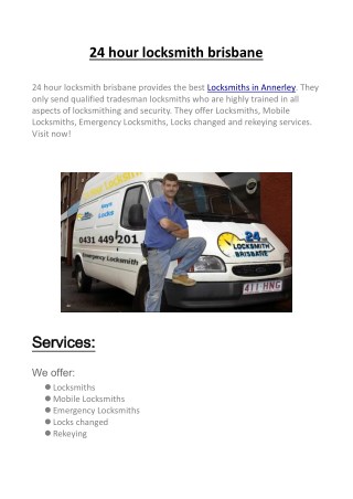 24 hour locksmith brisbane