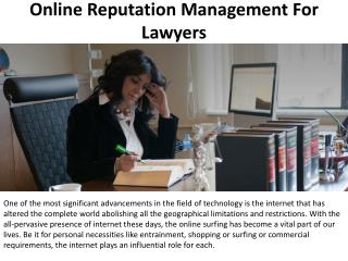 Online Reputation Management For Lawyers