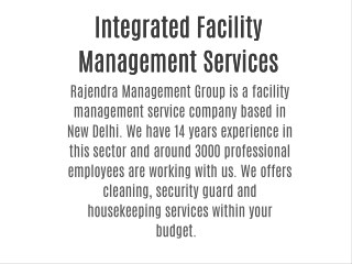 Integrated Facility Management Services