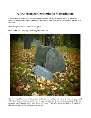 A Few Haunted Cemeteries In Massachusetts