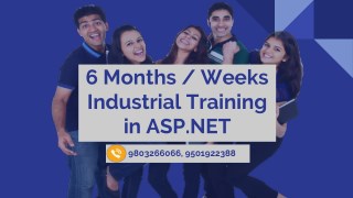 6 Months / Weeks Industrial Training in ASP.NET