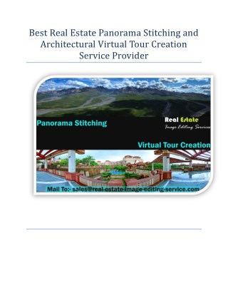 Best Real Estate Panorama Stitching and Architectural Virtual Tour Creation Service Provider