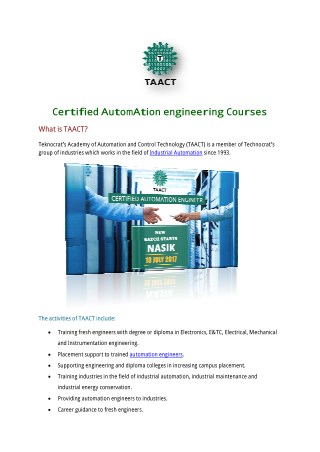 Certified automation engineering courses