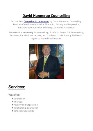 David Hunnerup Counselling