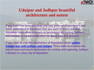 Udaipur and Jodhpur beautiful architecture and nature