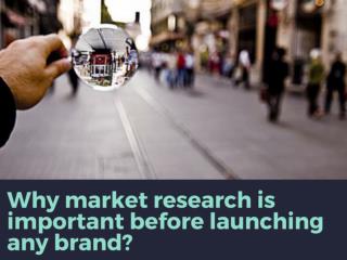 Why market research is important before launching any brand?