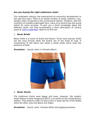 Are you buying the right underwear style?