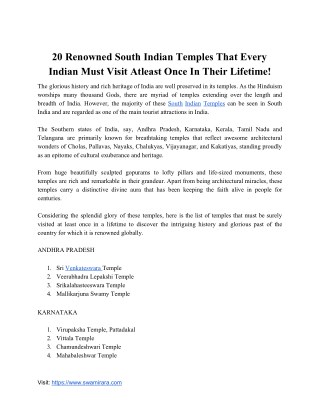 South Indian Temples