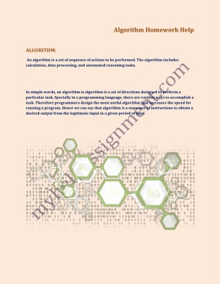 Algorithm Homework Help