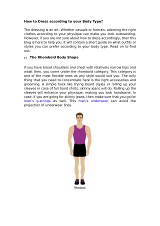 How to Dress according to your Body Type?
