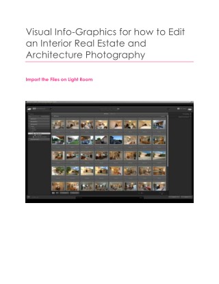 Visual Info-Graphics for how to Edit an Interior Real Estate and Architecture Photography