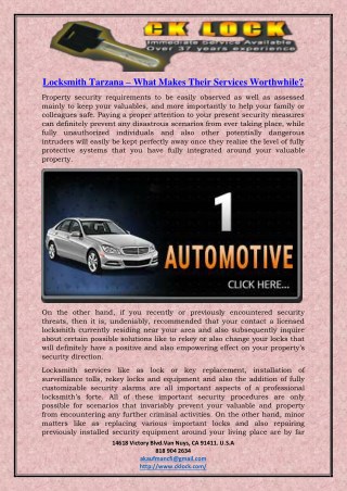 Locksmith Tarzana – What Makes Their Services Worthwhile?