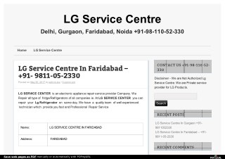 Lg refrigerator repair service - 9811052330