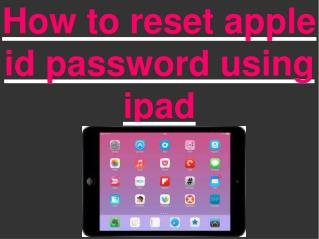 How to reset apple id password using ipad