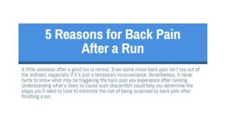 5 Reasons for Back Pain After a Run