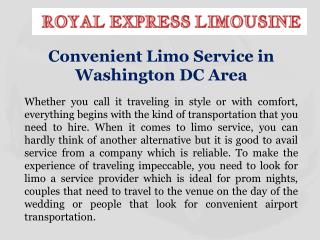Convenient Limo Service in Washington DC Area