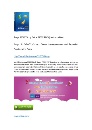 Killtest 7750X Avaya IP Office™ Contact Center Implementation and Expanded Configuration Exam Practice Test