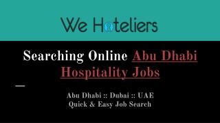 Find And Apply Online Abu Dhabi Hospitality Jobs
