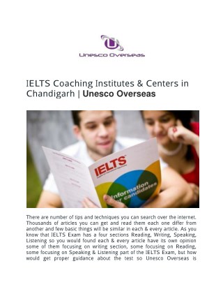 IELTS Coaching Institutes & Centers in Chandigarh | Unesco Overseas