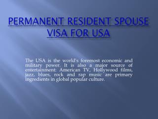 permanent resident spouse visa for usa