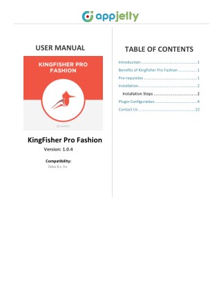 User Manual For Kingfisher Fashion Odoo Theme