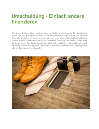 Umschuldung - Einfach anders finanzieren