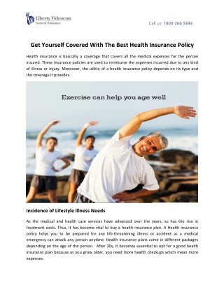 Get Yourself Covered With The Best Health Insurance Policy