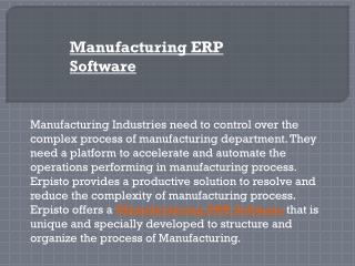 Manufacturing ERP Software