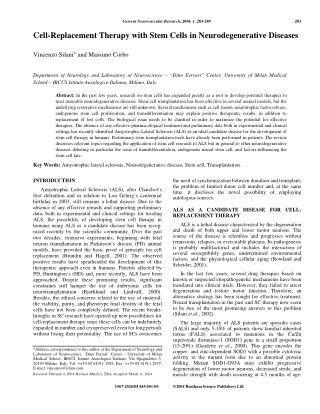 Cell Replacement Therapy with Stem Cells in Neurodegenerative Diseases