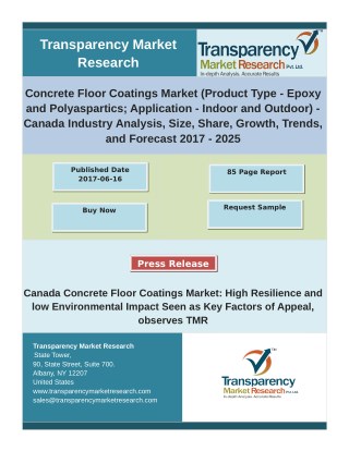 Concrete Floor Coatings Market - Analysis, Size, Share, Growth, Trends, and Forecast 2025