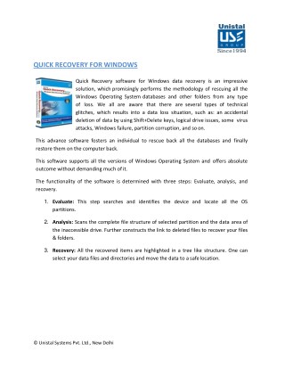White Paper of Deleted File Recovery Software Recover Deleted-Lost Data files, Video, Audios from Windows