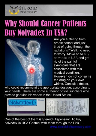 Why Should Cancer Patients Buy Nolvadex In USA?