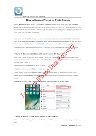 How to Manage Photos on Photo Stream