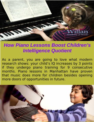 How Piano Lessons Boost Children’s Intelligence Quotient