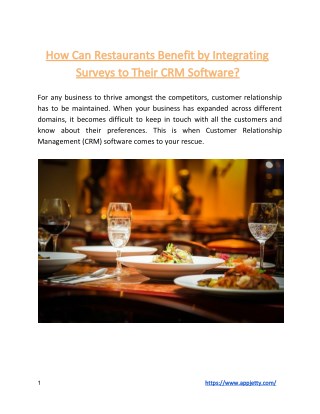 How Can Restaurants Benefit by Integrating Surveys to Their CRM Software?