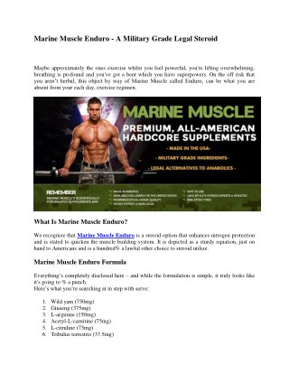 Marine Muscle Enduro - A Military Grade Legal Steroid