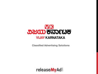 Vijay Karnataka Newspaper Advertisement Booking Online