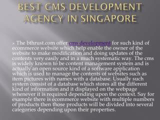 Best CMS Development agency In Singapore