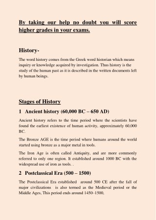 History Homework Help