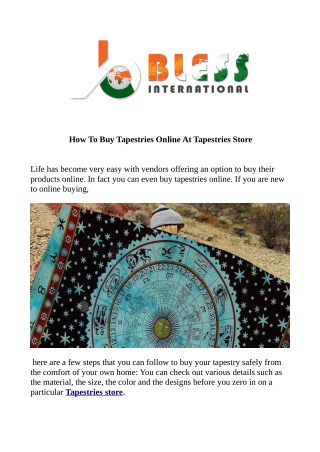 How to Buy Tapestries Online at Tapestries store